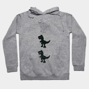 dinosaurs in a monochrome color scheme Hoodie